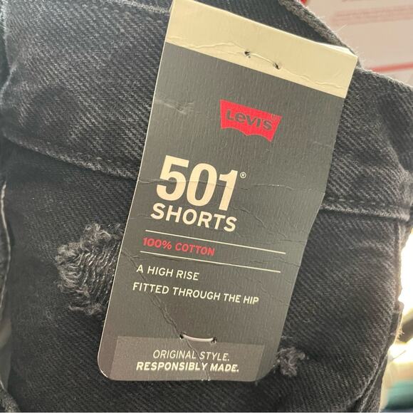 Levi’s Premium 501® Original Fit High Rise Women's Shorts Black Sz 33 NWT - Picture 6 of 9
